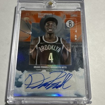 Topps 2025-26 Contemporary Marks Drake Powell Orange Rainbow RC Auto /25