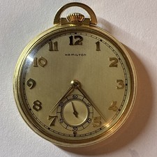 1948 Hamilton Pendant Grade 917, 10s 17j 14K GF Pocket Watch