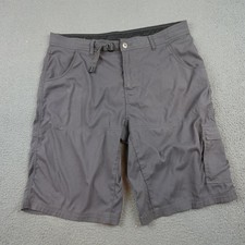 PrAna Zion Shorts Mens XL Gray Microfiber Belted Hiking Outdoor 10 Inseam