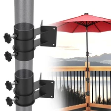 Patio Umbrella Holder Heavy Duty Metal Deck Clamp Mount Base for Outdoor Railing