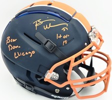 Brian Urlacher Auto Black & Orange SpeedFlex Schutt Full Sz Helmet Bears