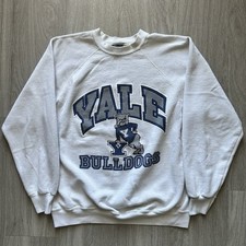 Vintage 80  s Yale Bulldogs crewneck sweater Size Large Made In USA