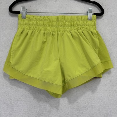 IVL Collective Shorts Womens 6 Neon Green Running Built-In Liner High Waist