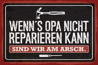 Holzschild 20X30 Cm Wenn´S Opa Nicht Reparieren Kann Deko Geschenk Schild