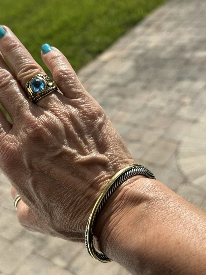 David Yurman Pulsera Cruzada y Topacio Renacimiento Cóctel Anillo Talla 7 Foto 2 de 4