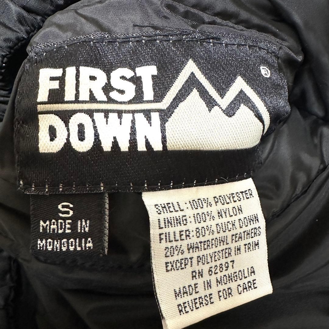 First Down Reversible Black Down Jacket S Vintage… - image 16
