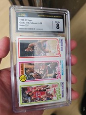 1980-81 Topps Cheeks Magic Johnson Rookie Card  Boone CSG 8 HIGH GRADE
