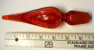 Vintage Blenko Crackle Tangerine Amberina Flame 6 1/2 inch Glass Bottle Stopper