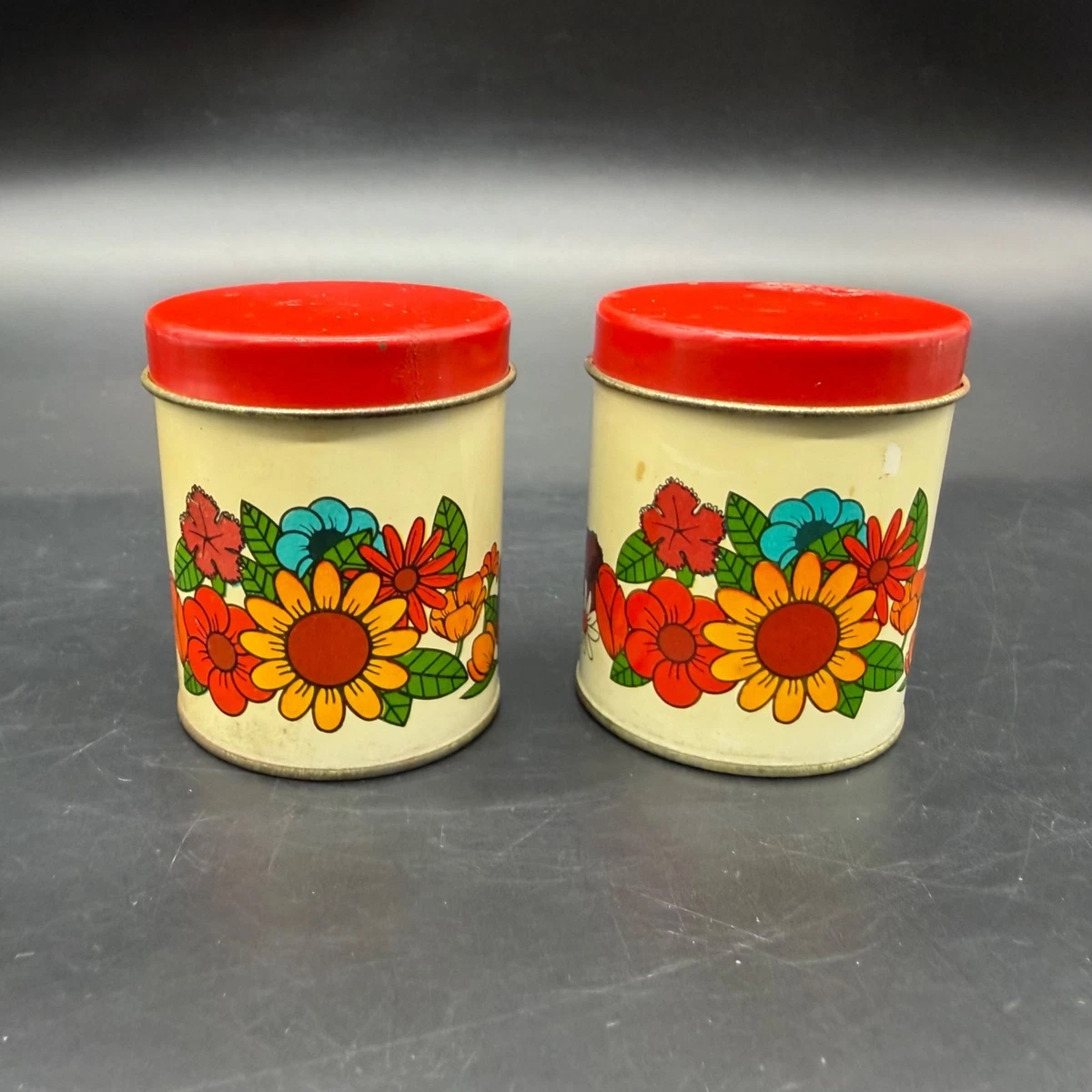 vintage tin canister set products for sale | eBay