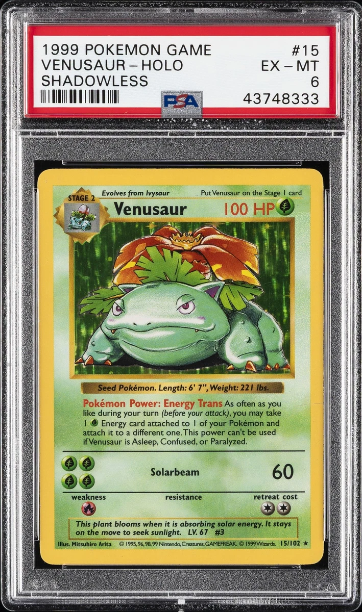 Venusaur Pokémon TCG Shadowless Individual Collectible Card Game