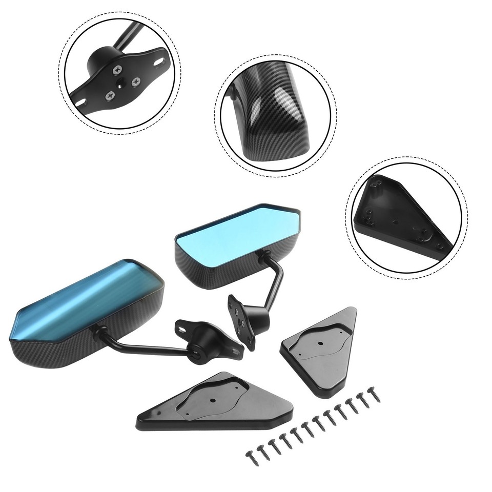 F1 Style Carbon Fiber Look Side Mirrors - Universal Fit For Cars Like Rav4, Miata, Mazda3