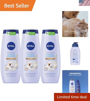 Pampering Coconut and Almond Milk Body Wash with Nourishing Serum, Moisturizi...