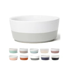 Waggo Dipper Ceramic Dog Bowl - Heavyweight, Durable, Chip-Resistant for All Bre