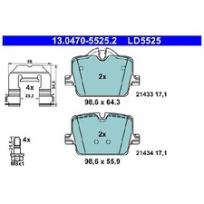 Satz Bremsbeläge 23815232 Bremsklötze hinten für BMW 4-er G22 G23 Gran G26 I4