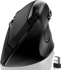 Ergonomic Wireless Mouse, 2.4G Optical Cordless, 800/1200/1600 DPI, Vertical Com