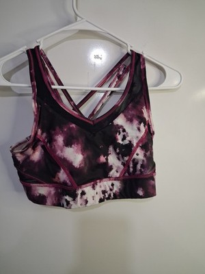 LULULEMON Strap It Like It s Hot Bra Blooming Pixie Raspberry Black Mesh Size 6