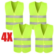 4 X Warnwesten Warnweste KFZ Auto Reflektorweste Erwachsene 360° Reflektierend