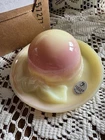 Fenton  Burmese Glossy Hat Bonnet with Box No Stand