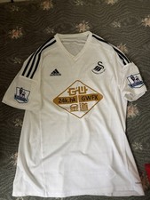 Swansea City 2014 Home Shirt men’s XL With Premier League Badges - Slight Mark