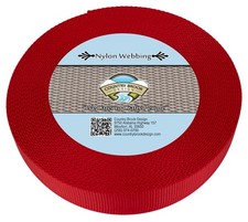 Country Brook Design 1 1/2 Inch Red Heavy Duty Nylon Webbing, 10 Yards
