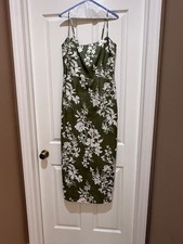 Reformation Maxi Olive floral linen dress Excellent condition SZ 10