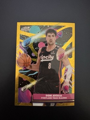 2025-26 Topps Cosmic Chrome Deni Avdija Gold Interstellar Refractor /50