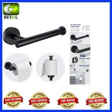Rust-Resistant Wall-Mounted Toilet Paper Holder for Mega Rolls in Black Matte
