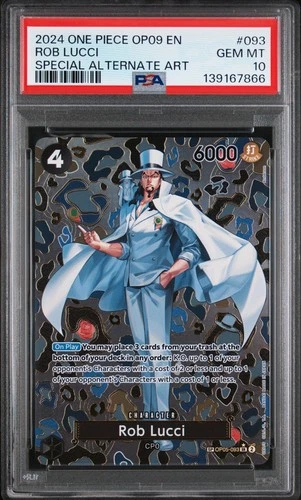 2024 One Piece Rob Lucci Special Alternate Art SP OP09 OP05-093 PSA 10