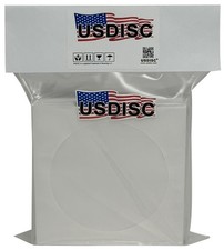 300 USDISC Paper Sleeves 80g Window, Flap (White)
