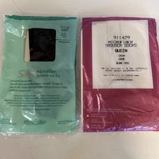 Silkies Microfiber Trouser Socks 2 Pk Queen 1 Black 1 Cream 911428 429 NOS Lot 2