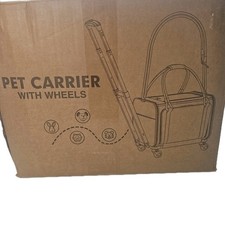 Pet Carrier with Wheels 25 lbs Pink Grey Black