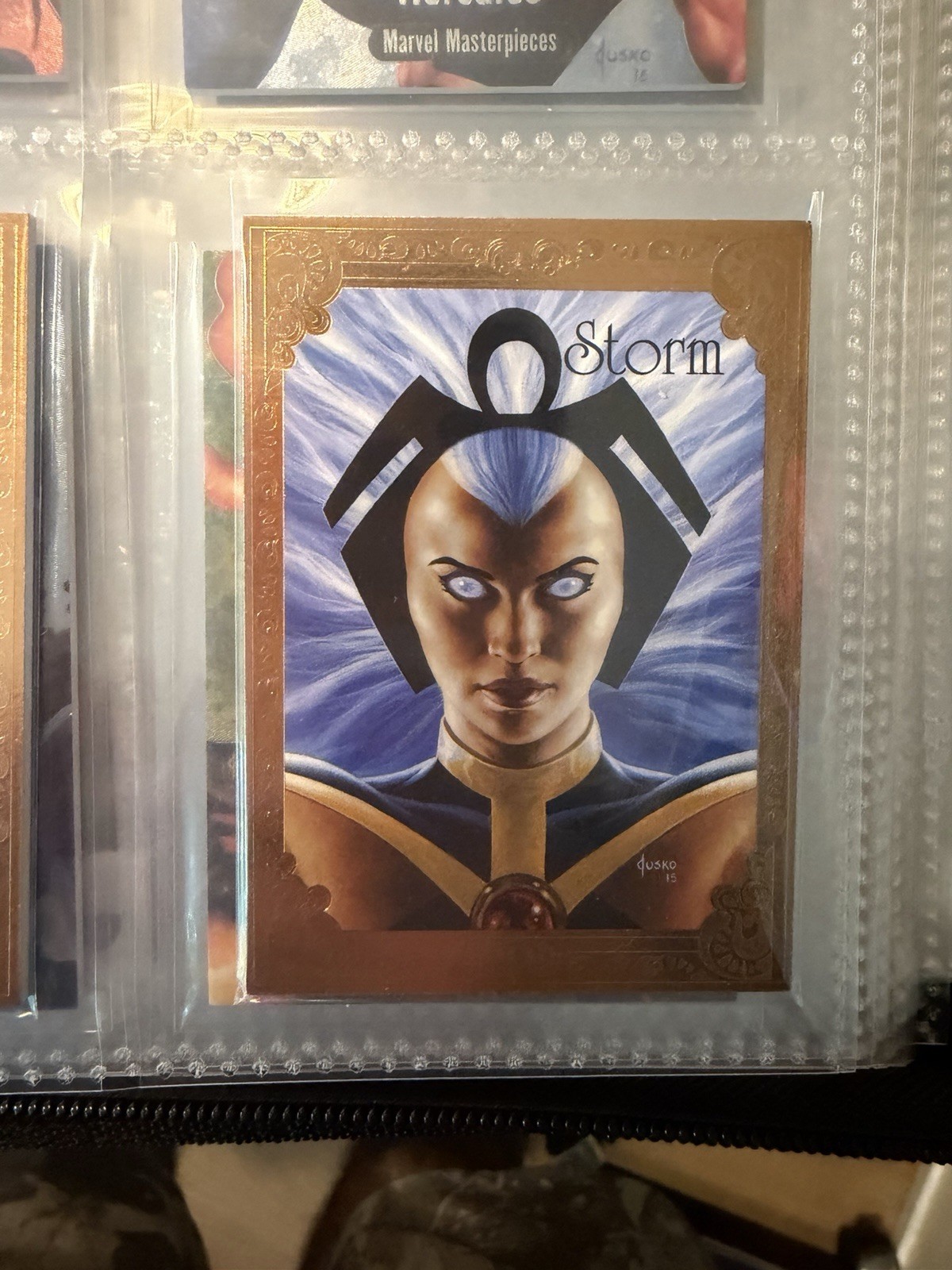 2016 Marvel Masterpieces Jusko Bronze Canvas Gallery STORM #99 82/99