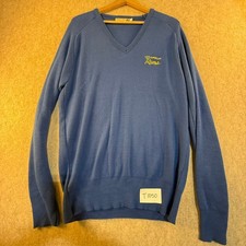 Vintage Logo 7 Los Angeles Rams V-Neck Sweater Mens Large Blue NFL Made in USA