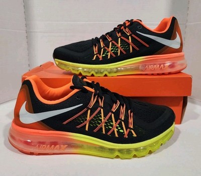 Nike Air Max 2015 Black Crimson Volt Men's Sz 11 Pre-Owned 698902-004 QS PRM