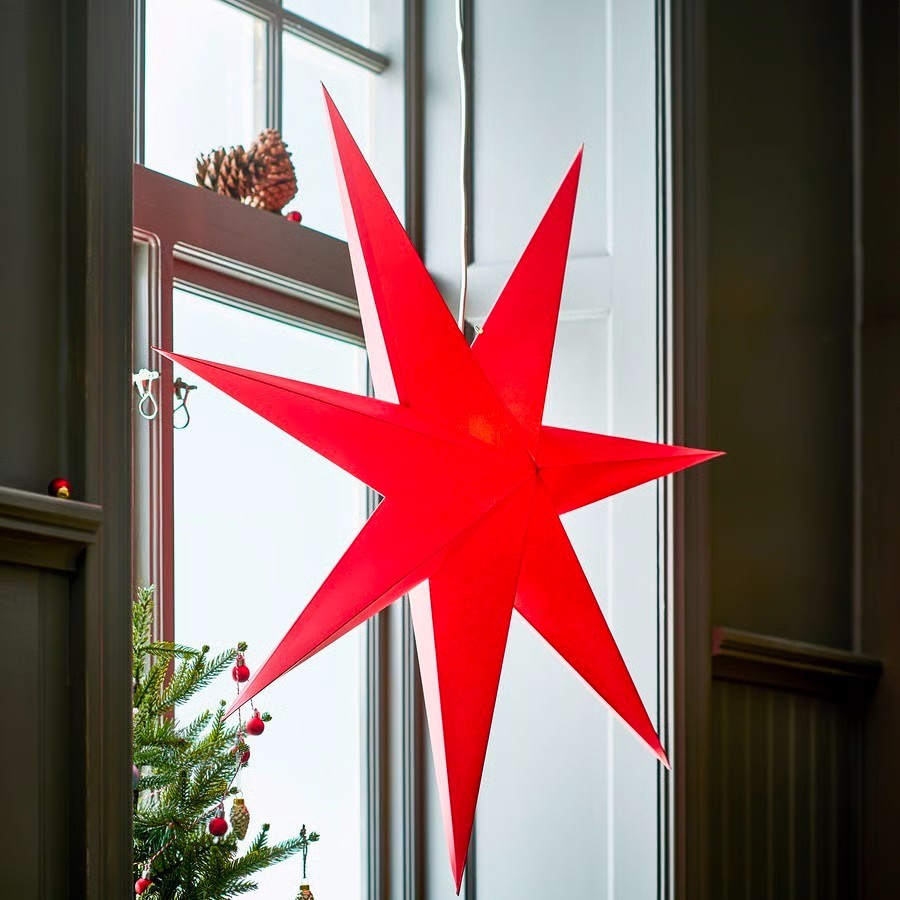 Ikea STRALA Star Light Pendant Lamp Shade, Red 35