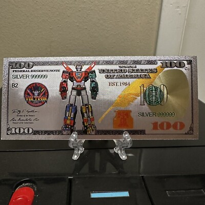 Silver Foil Plated Voltron Banknote Robot Anime Collectible