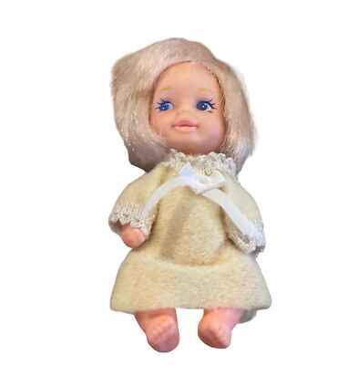Vintage Kidco 1981 Baby Doll Yellow Nightgown Blonde Hair Fashion Doll 3 