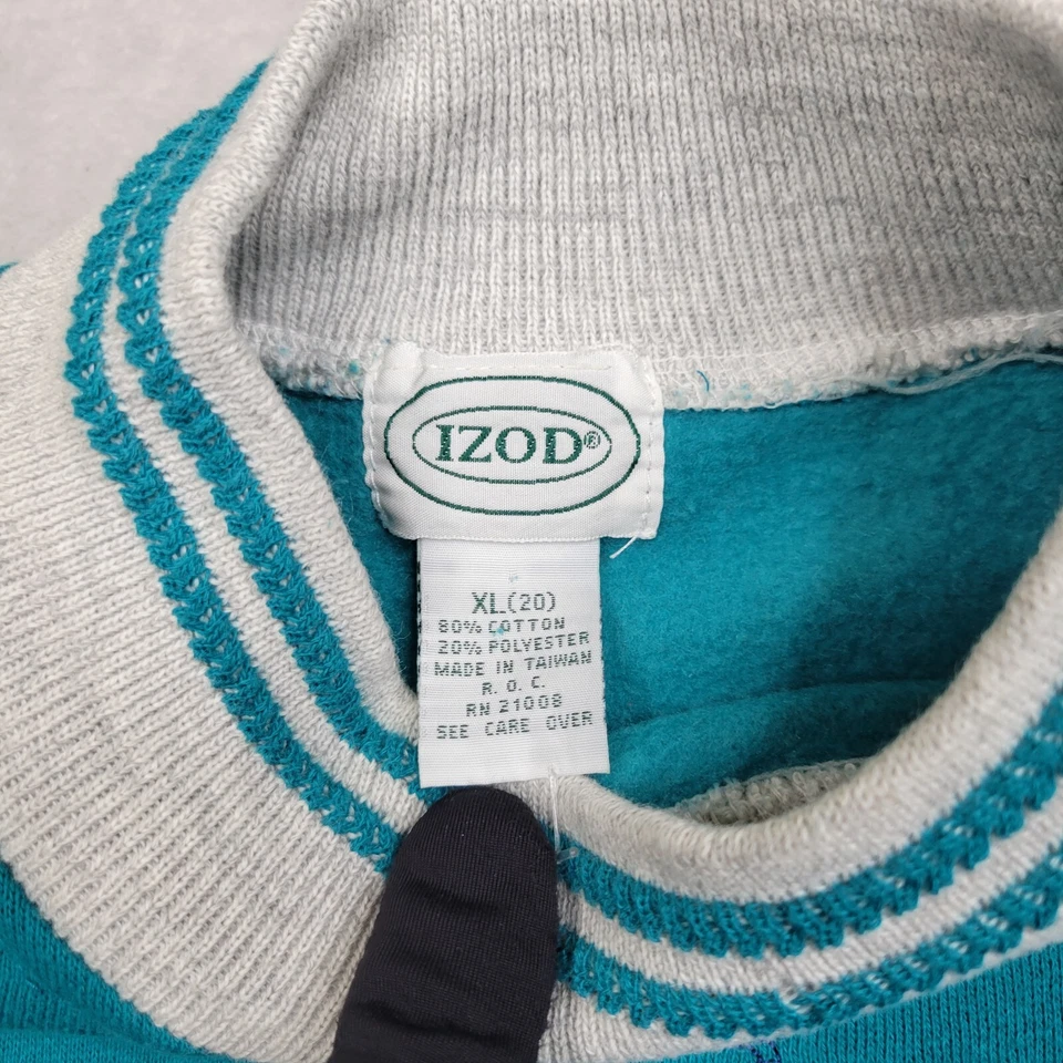 IZOD Suéter Niños XL Sudadera Vintage Azteca Tribal Navajo Plata Pecos River Foto 3 de 4
