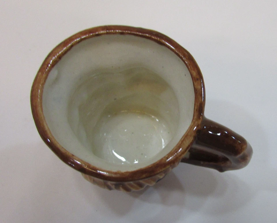 复古 20 世纪 40 年代末日本陶瓷微型 2 英寸手绘托比马克杯人 — 第 4/4 张图片