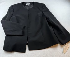 womens NEW Kasper Black Suit Jacket Size 20W NWT open front