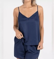 Ettitude Navy Blue Bamboo Sateen Cami PJ Top Size XSmall