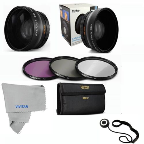 Wide Angle + MACRO + TELEPHOTO + UV CPL FLD FILTERS+HOOD FOR NIKON D3000 D3100 - Picture 1 of 10