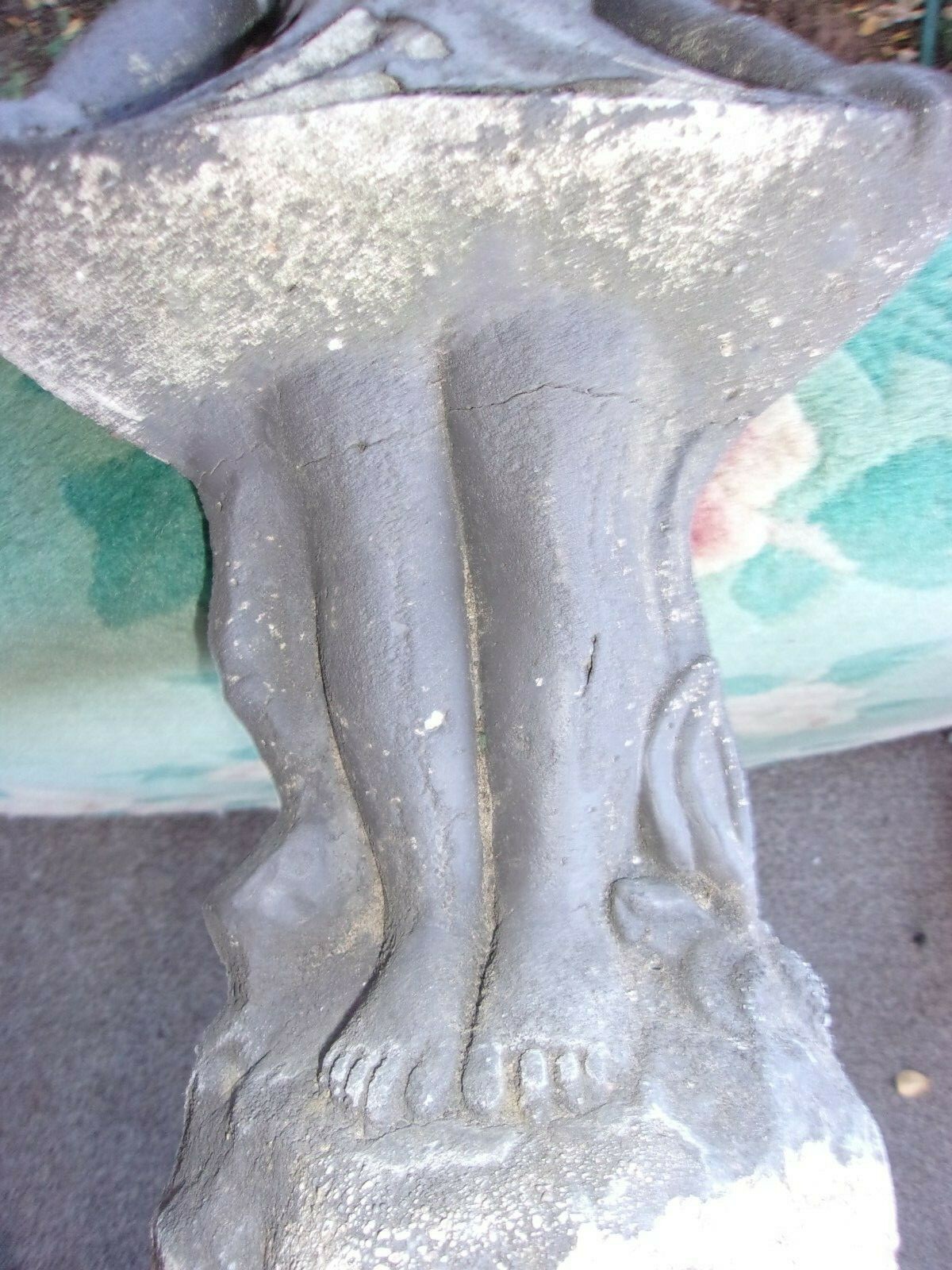 Beautiful Vintage Cement Bashful Girl Large Garden Statue eBay