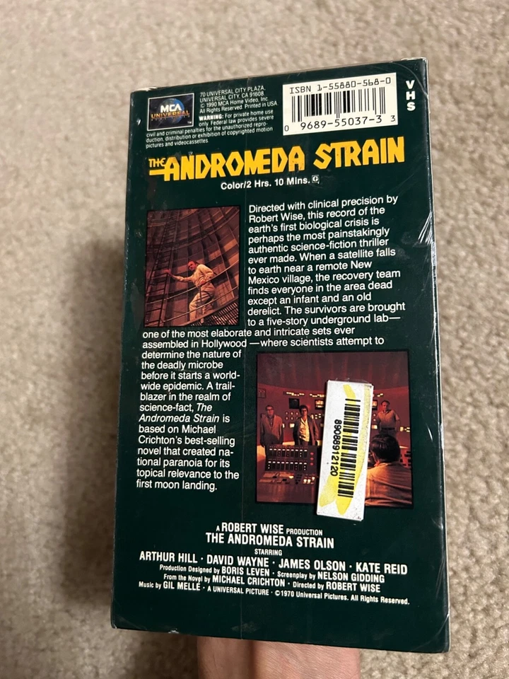 The Andromeda Strain On Vhs 1981 vintage Horror movie MCA Rainbow Logo - Image 3 of 4