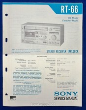Original Sony RT-66 Stereo Receiver Tapedeck Service Manual