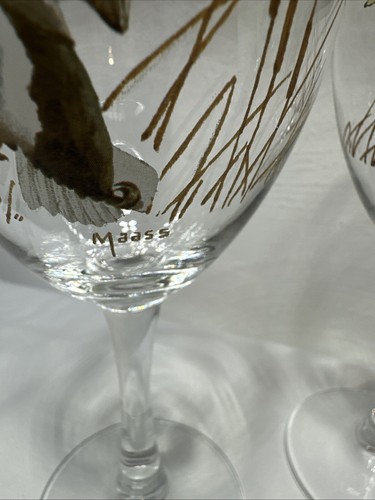 Set of 4 "David Maass" Mallard Duck Waterfowl Wine Glasses Duck Hunter Wildlife - Picture 4 of 7