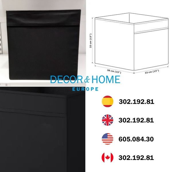 IKEA DRÖNA Caja, Negro, 33x38x33 cm / 13x15x13 " 605.084.30 / 302.192.81