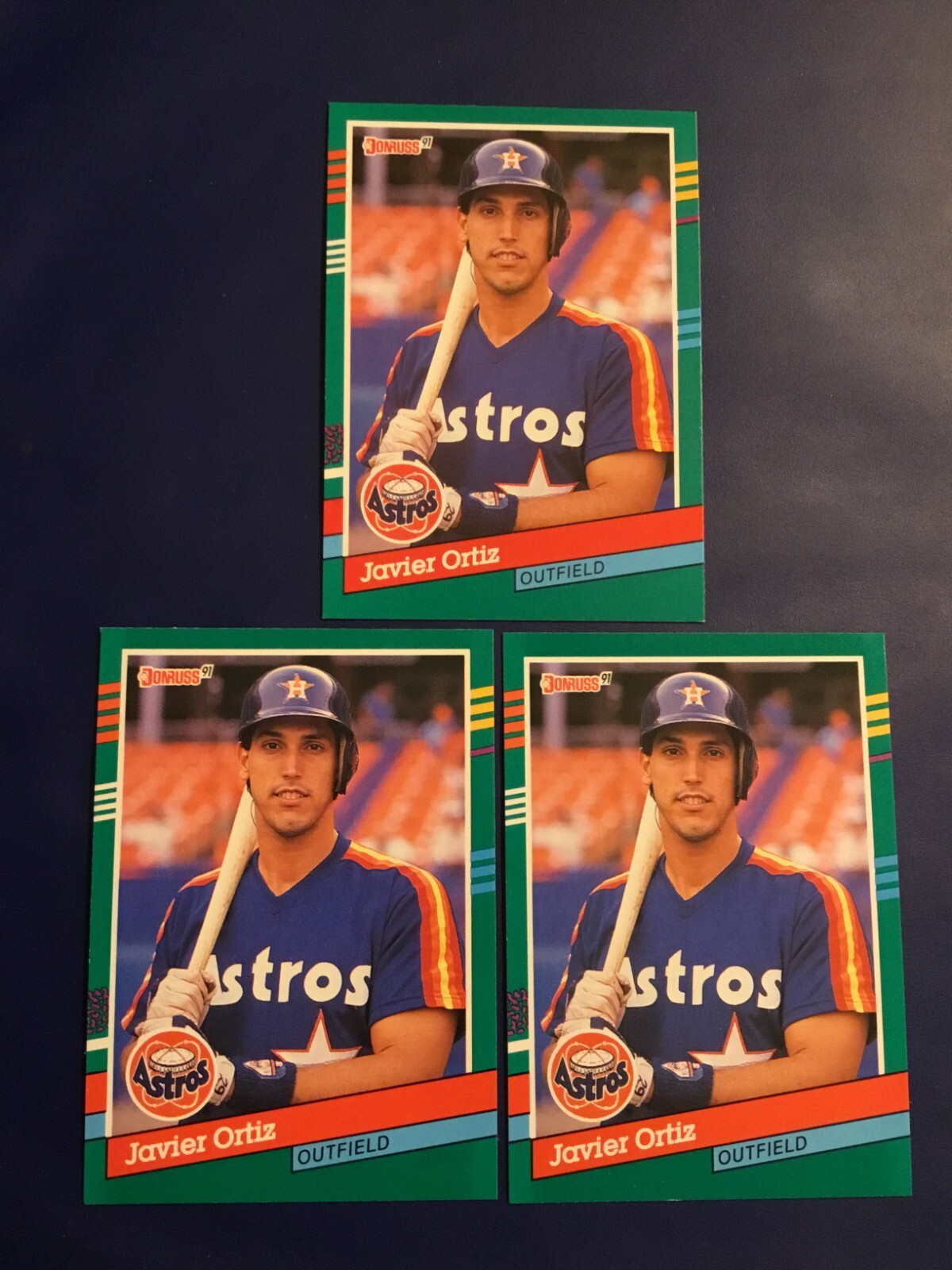 1991 Donruss # 643 JAVIER ORTIZ Rookie Lot 3 Houston Astros Boston MASS Look !