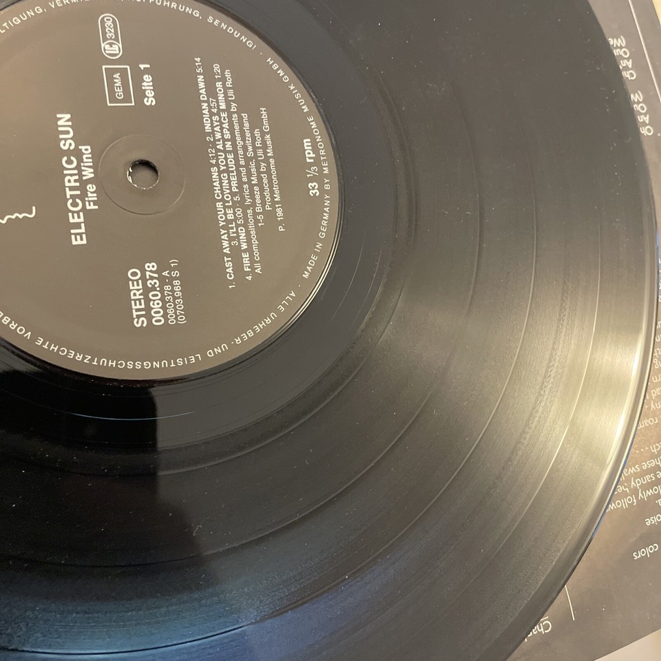 Uli Jon Roth Electric Sun Fire Wind Vinyl Record Scorpions 0060.378 eBay