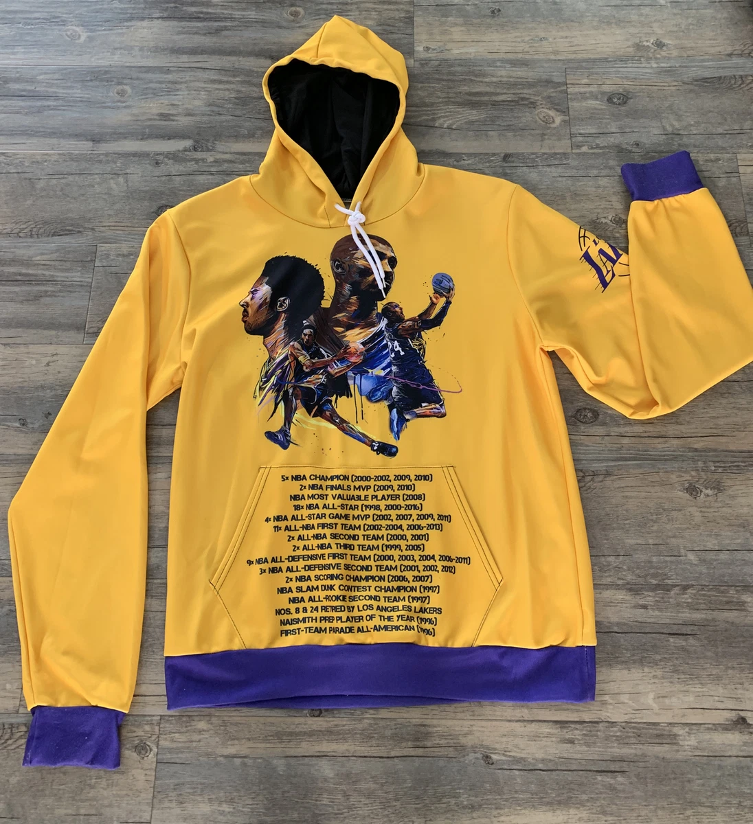 Kobe Bryant Yellow Pullover Hoodie, LA Lakers Unisex, Size L Lightweight  Pockets | eBay